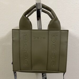 Bebe Green Olive color  Mini Tote w guitar straps. *see description*